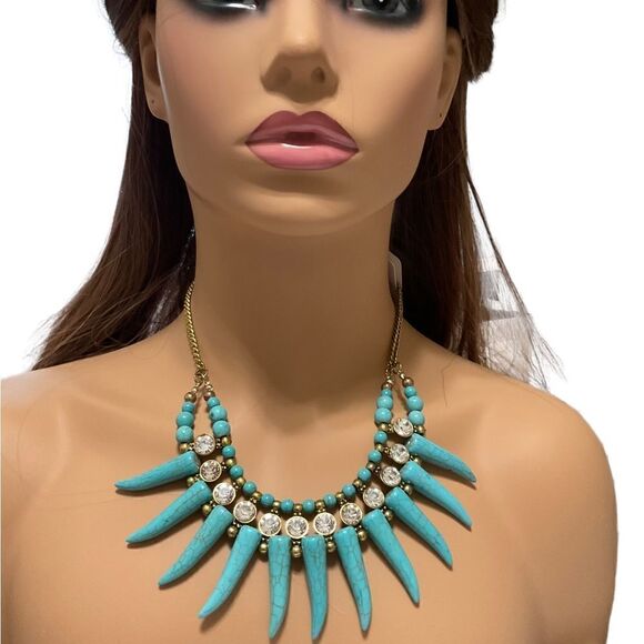 Turquoise Spiked Necklace - Picture 1 of 6